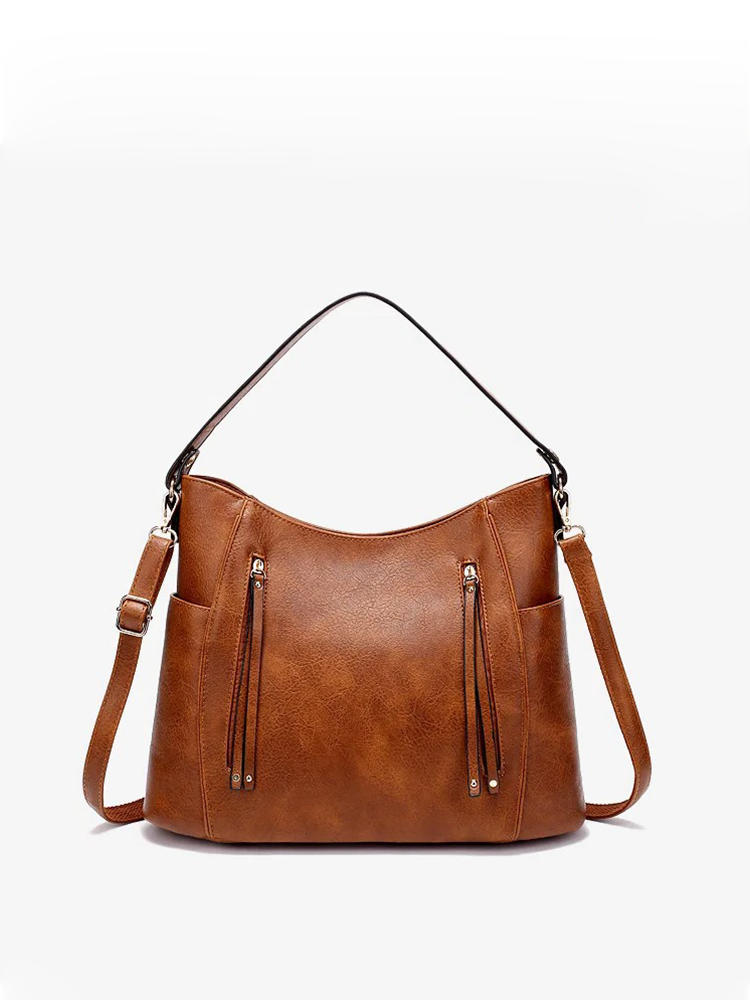 Renée Large leather shoulder bag for ladies | Retro Handbag | Shopper-Elly Rose