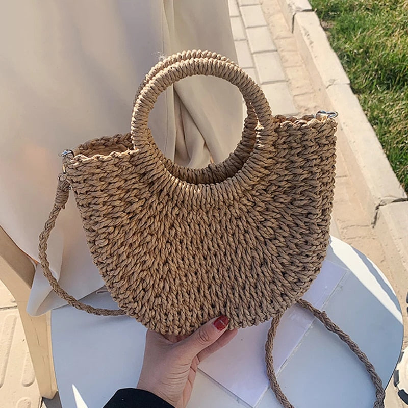 Women's woven handbag - Chic and lightweight-Elly Rose