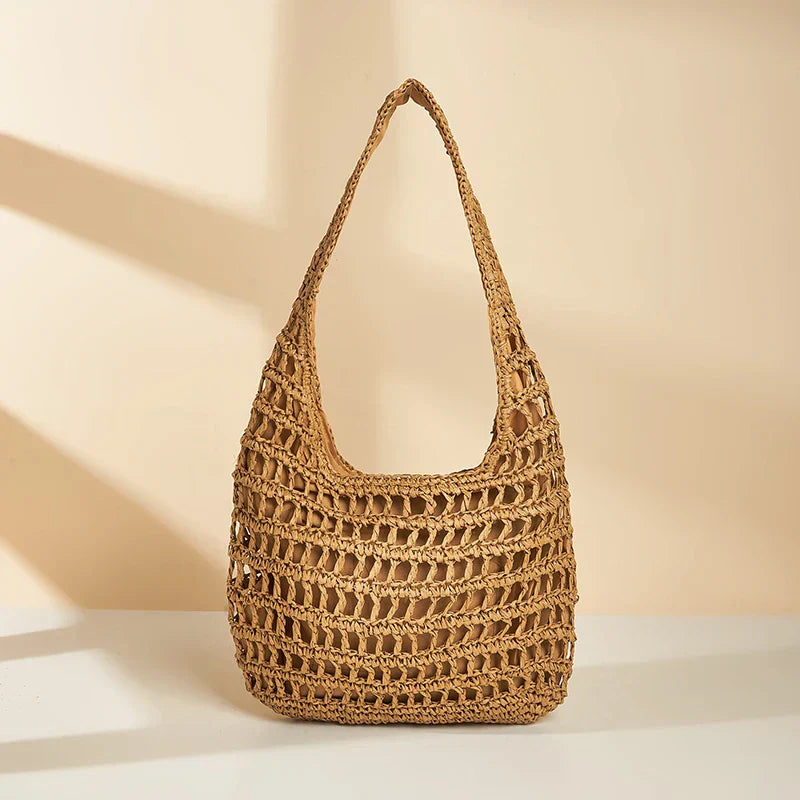 Lumina wicker shoulder bag-Elly Rose