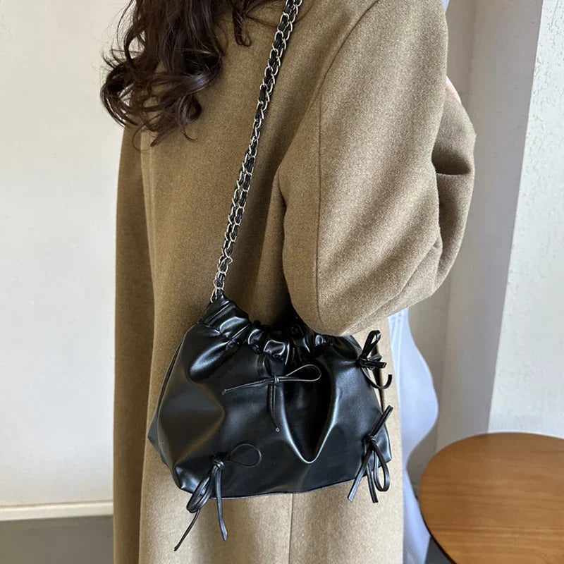 BellaLuxe - Shoulder bag with bow-Elly Rose