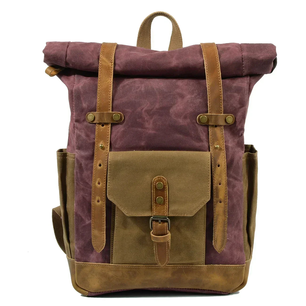 Finn | Military canvas backpack with wheels for hiking and laptop computer-Elly Rose