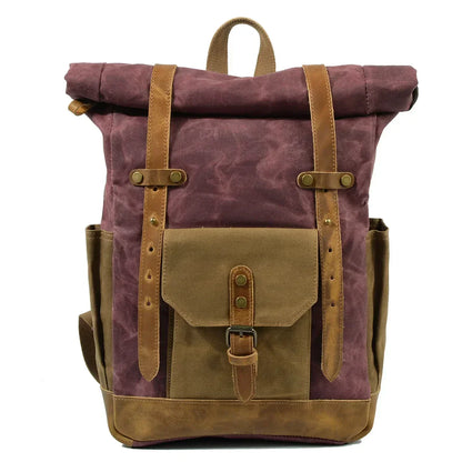 Finn | Military canvas backpack with wheels for hiking and laptop computer-Elly Rose