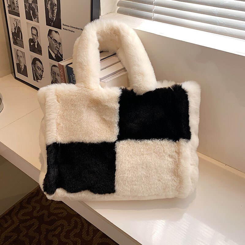 Nina plush handbag - Comfortable, wintry handbag for women-Elly Rose