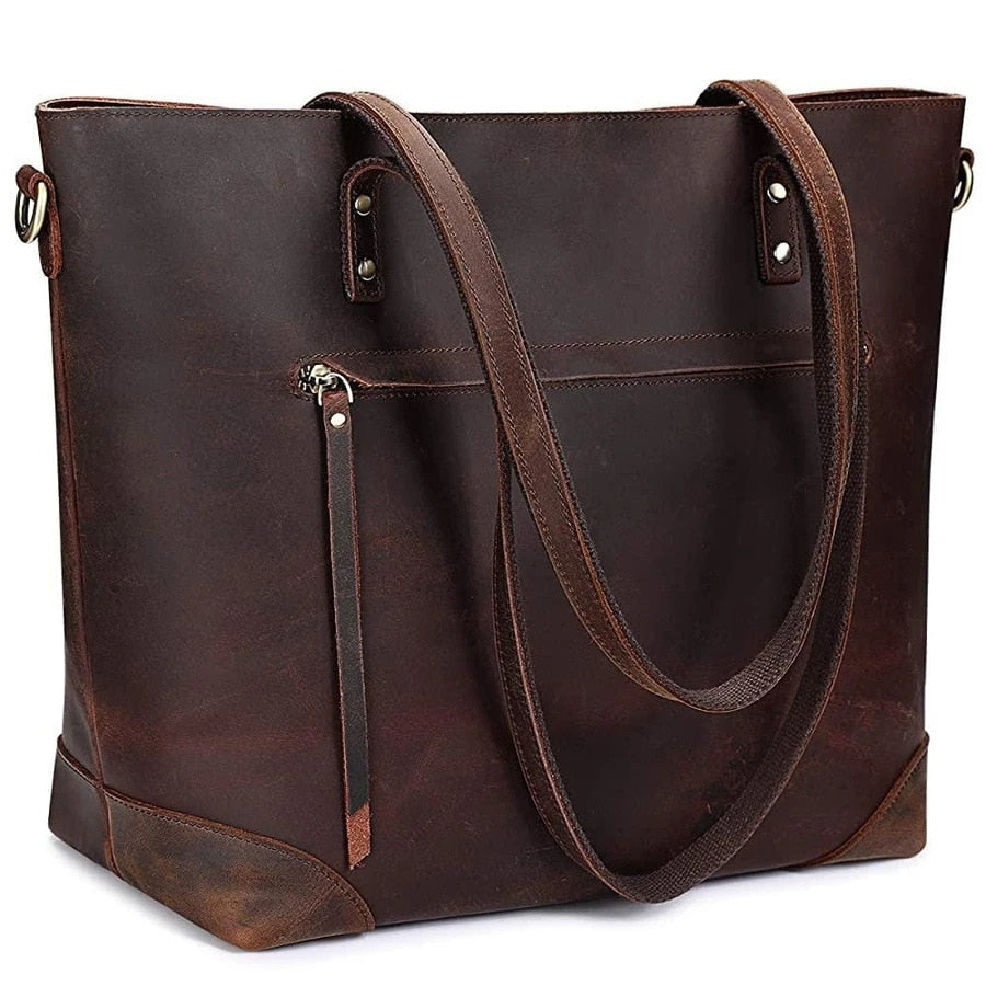 Wrenley - Vintage leather tote bag-Elly Rose