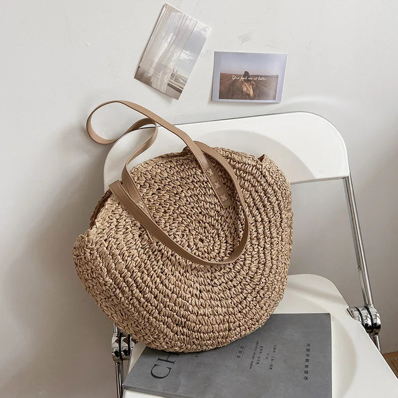 Zoë | Elegant and multifunctional handmade straw bag-Elly Rose