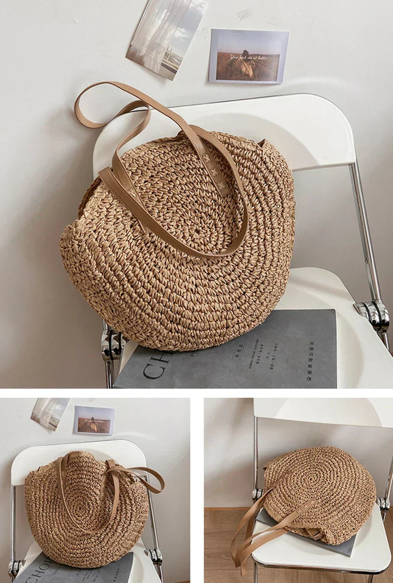Zoë | Elegant and multifunctional handmade straw bag-Elly Rose