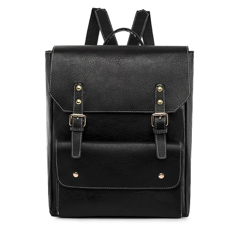 Amelia | Timeless backpack with buckle and flap for travel and laptop-Elly Rose