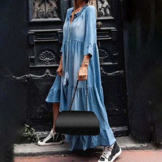 Abe - Robe longue en denim