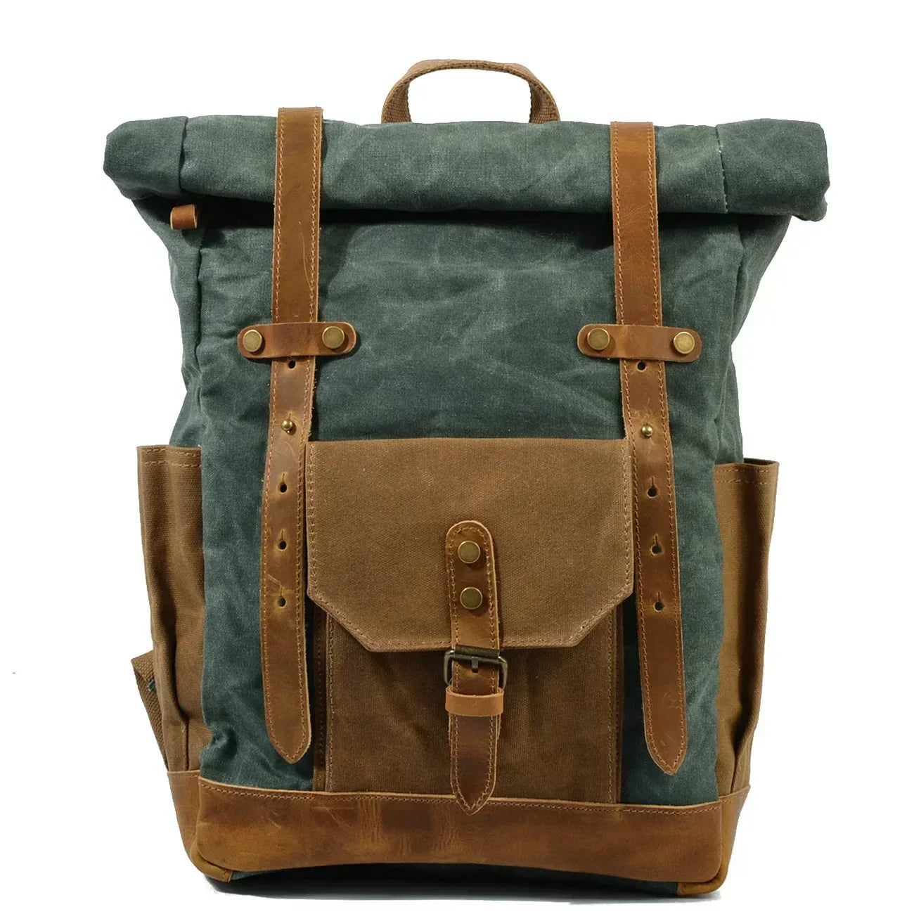 Finn | Military canvas backpack with wheels for hiking and laptop computer-Elly Rose