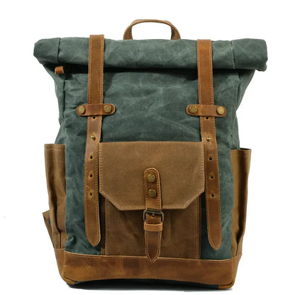 Finn | Military canvas backpack with wheels for hiking and laptop computer-Elly Rose