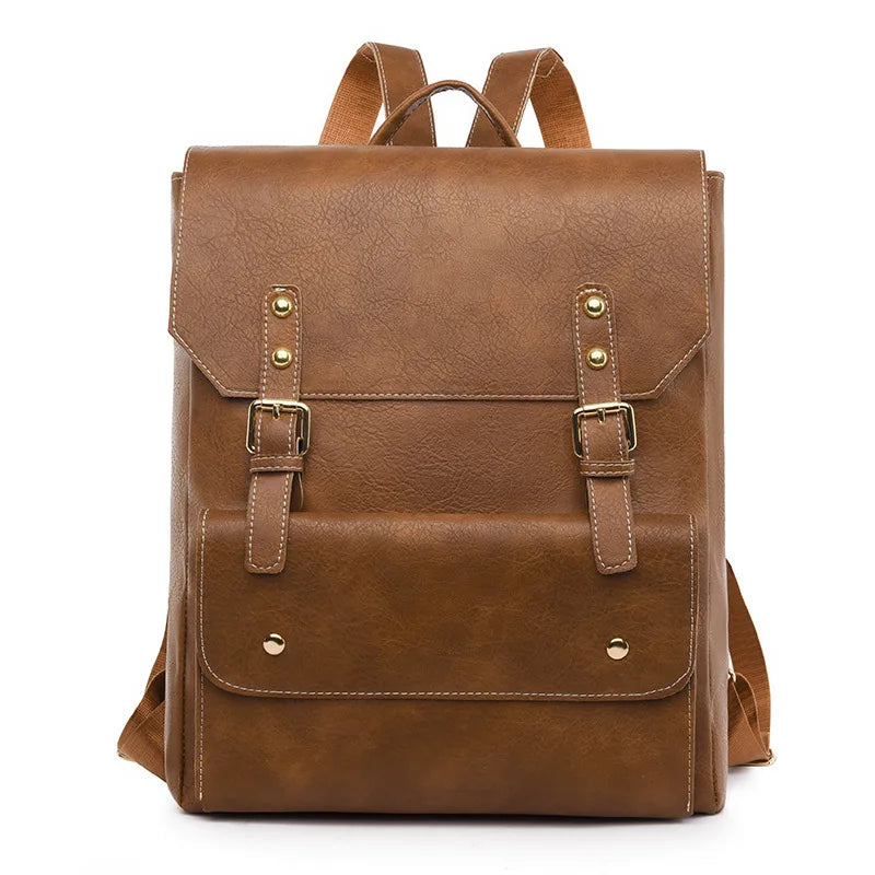 Amelia | Timeless backpack with buckle and flap for travel and laptop-Elly Rose