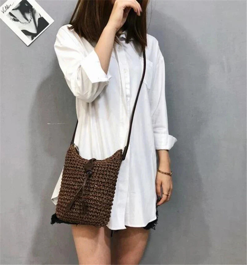 Sunkissed summer wicker shoulder bag-Elly Rose