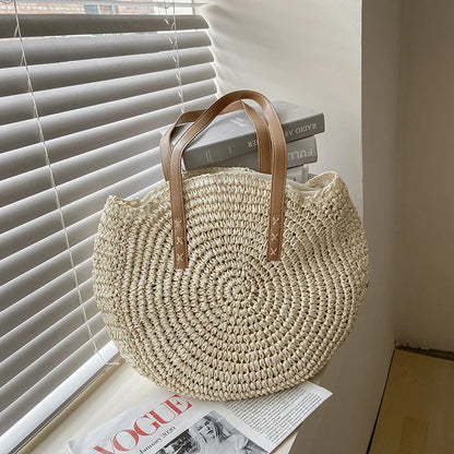 Zoë | Elegant and multifunctional handmade straw bag-Elly Rose
