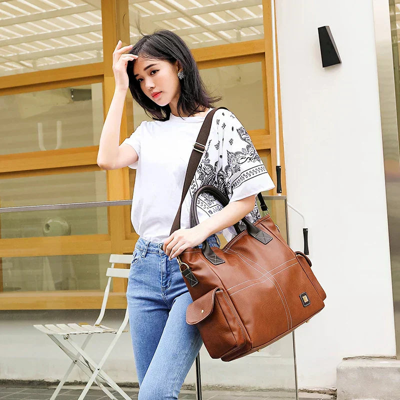 Svala | Large leather tote bag-Elly Rose