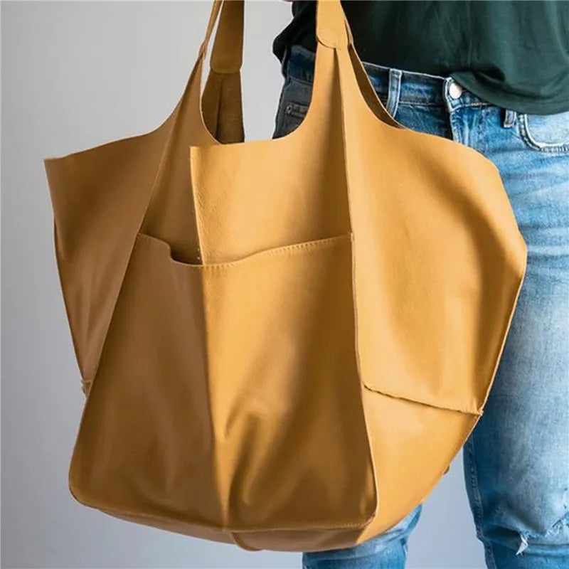 Xylia | New oversized handbag in handmade vegan leather.-Elly Rose