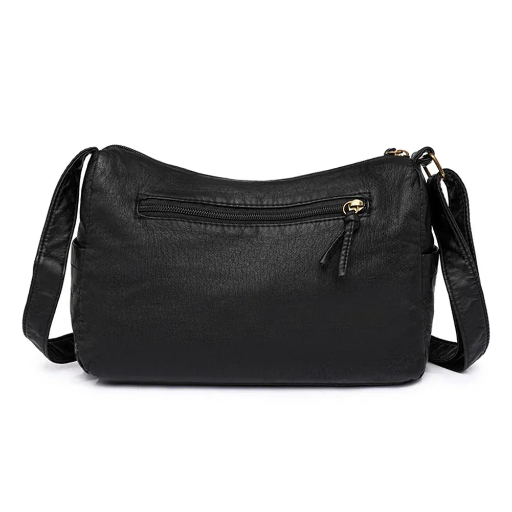 Lykke | Vintage leather shoulder bag with multiple compartments-Elly Rose