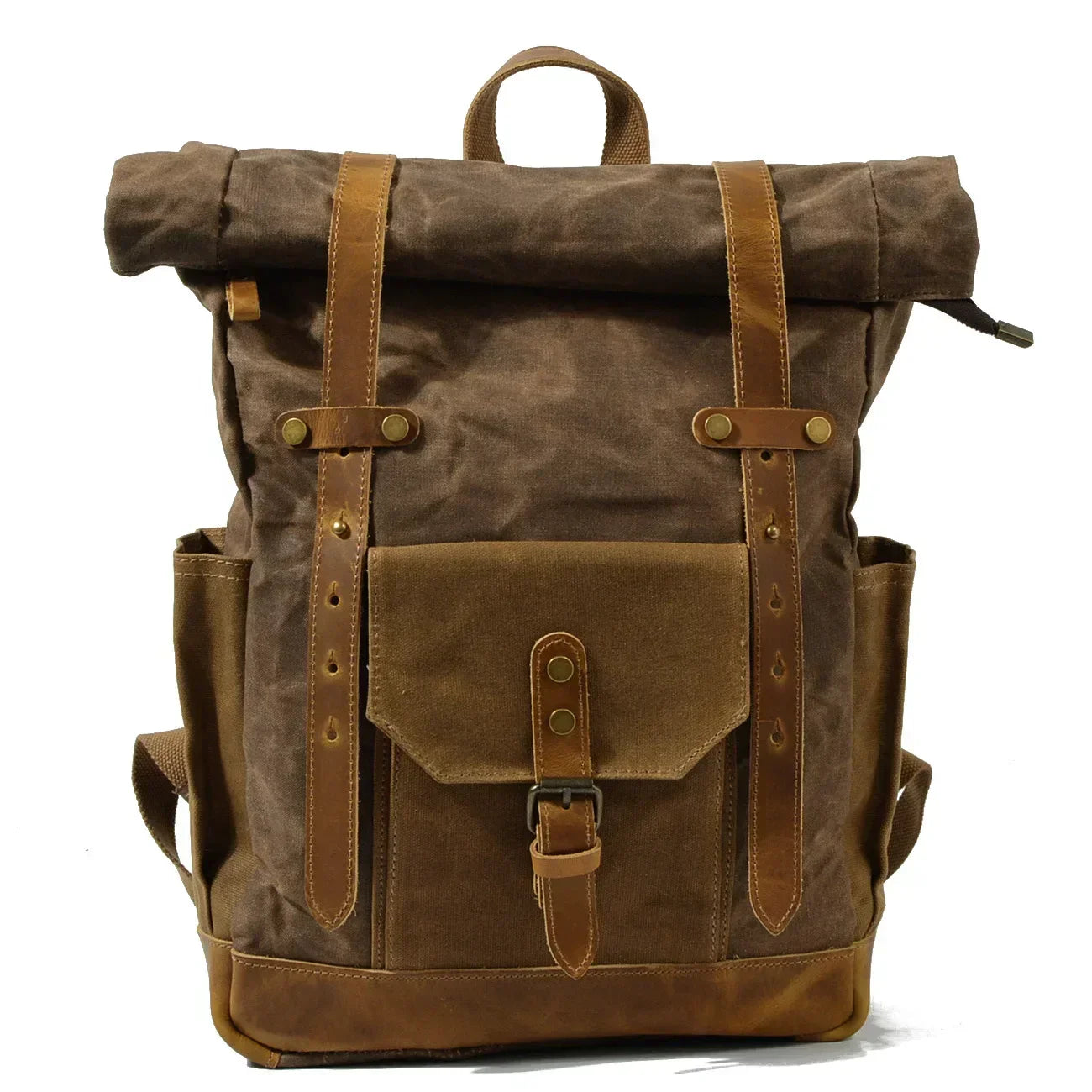 Finn | Military canvas backpack with wheels for hiking and laptop computer-Elly Rose