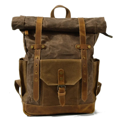 Finn | Military canvas backpack with wheels for hiking and laptop computer-Elly Rose