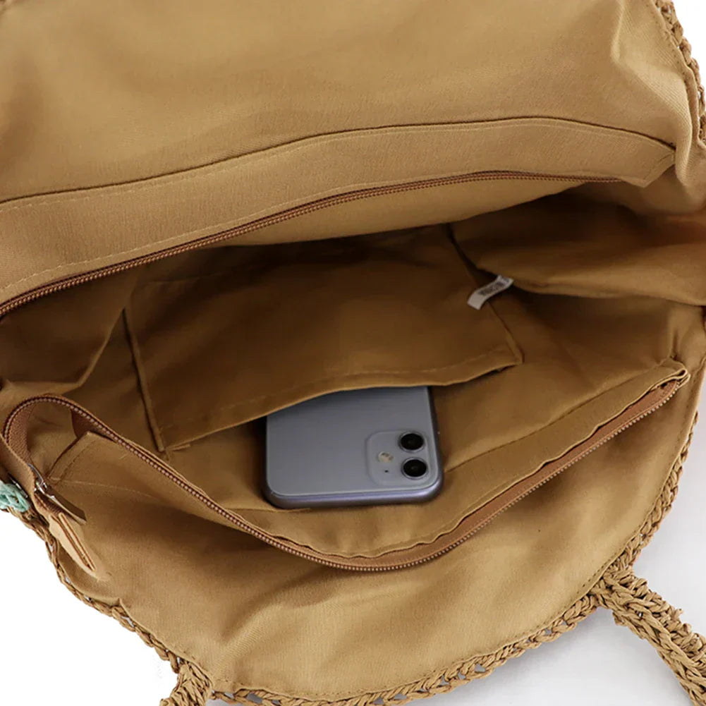 SunWave - Large woven beach bag-Elly Rose