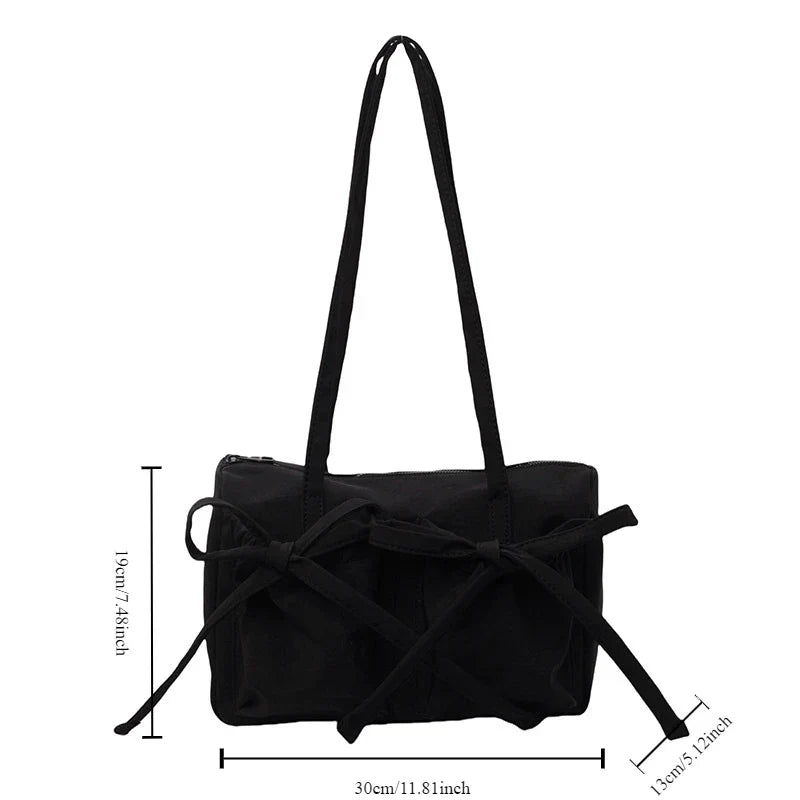 Nylon shoulder bag with bow Fina Moda-Elly Rose