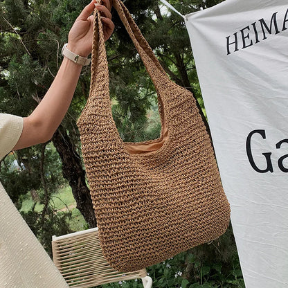 Round straw shoulder bag for summer - Satiro-Elly Rose