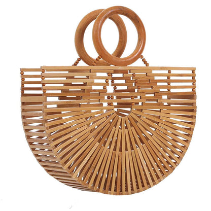 WoodenBag I Bamboo pouch for women-Elly Rose