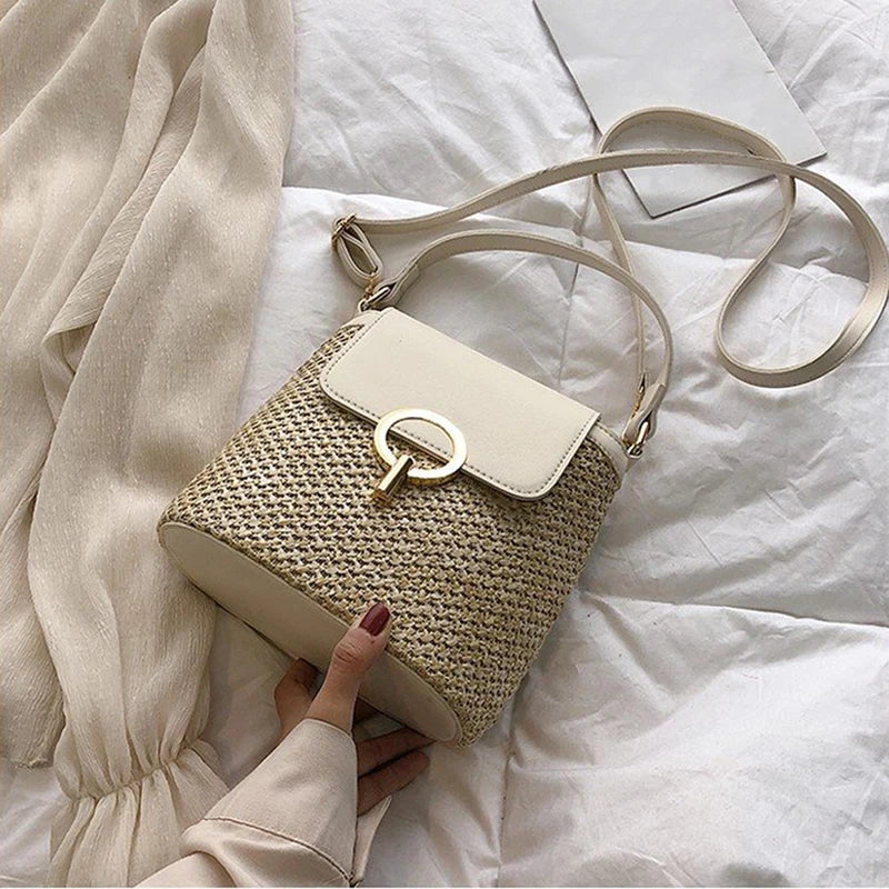 ChicBreeze Small straw embroidery bags for women-Elly Rose