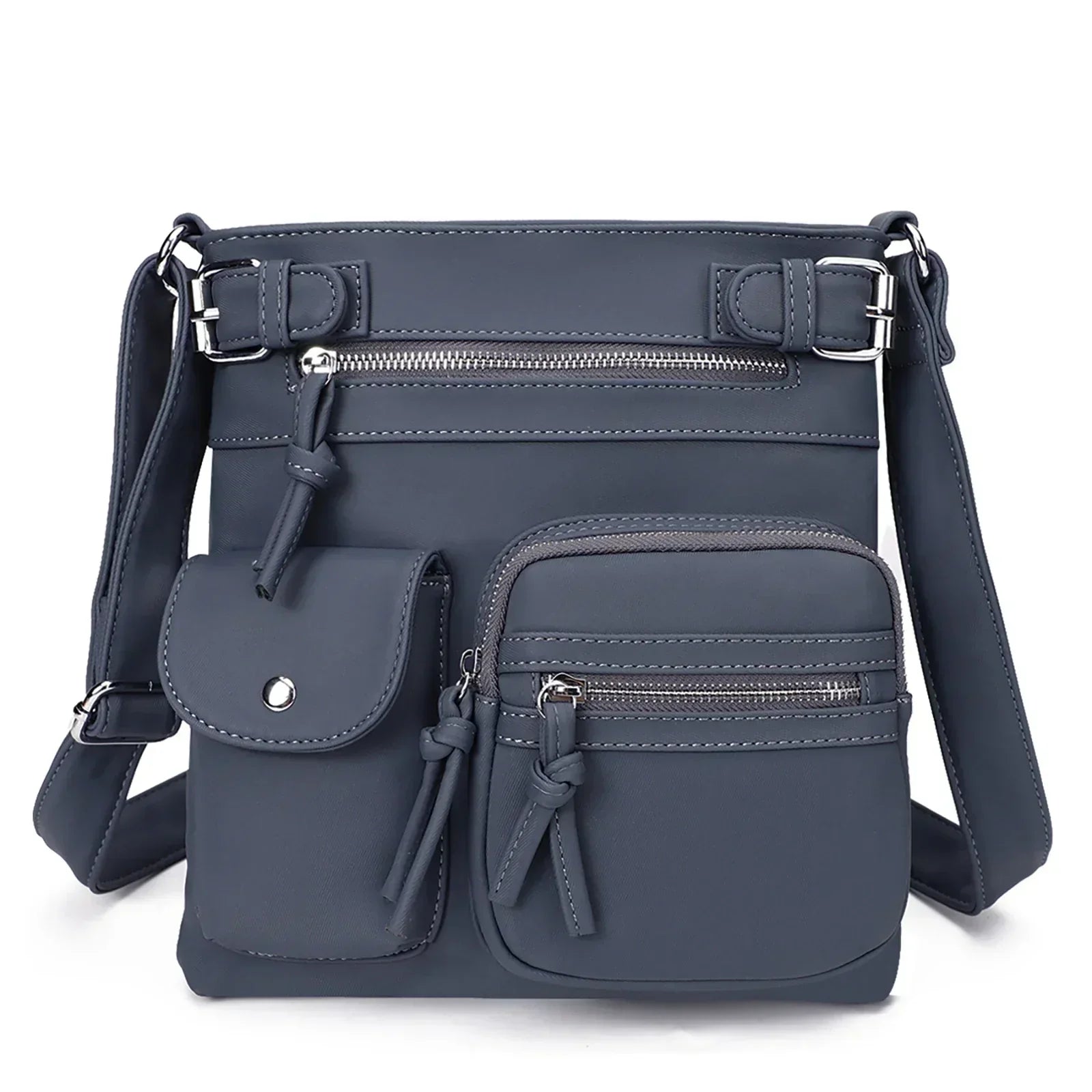 Zara | Soft leather shoulder bag with multiple compartments.-Elly Rose