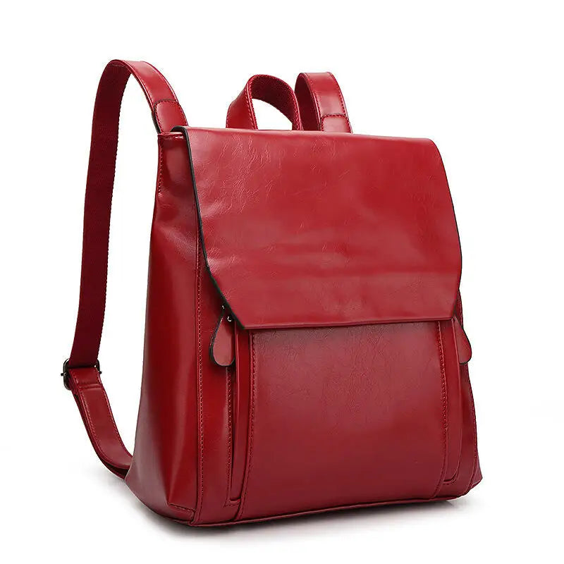 Carmine | Elegant PU leather laptop backpack - padded and practical-Elly Rose