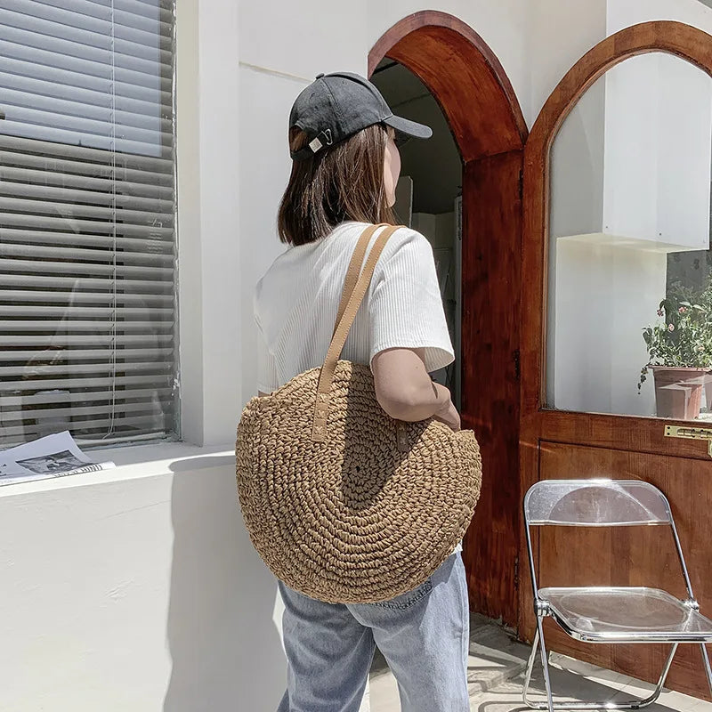 Zoë | Elegant and multifunctional handmade straw bag-Elly Rose