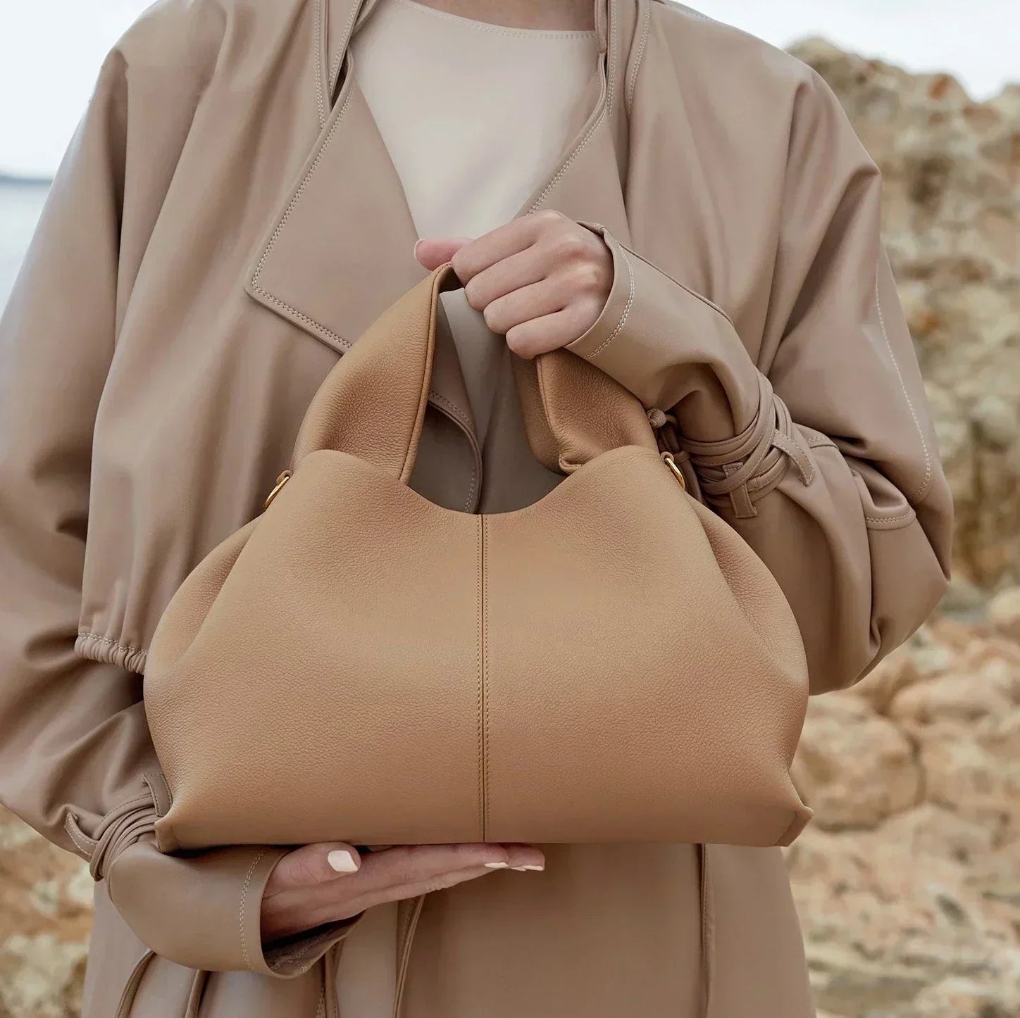 Elegant handbag with soft texture - Amora-Elly Rose