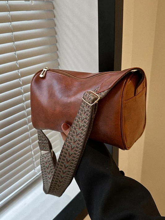 Sabrina Vintage Leather Shoulder Bag | Handbag | Crossbody Shopper-Elly Rose