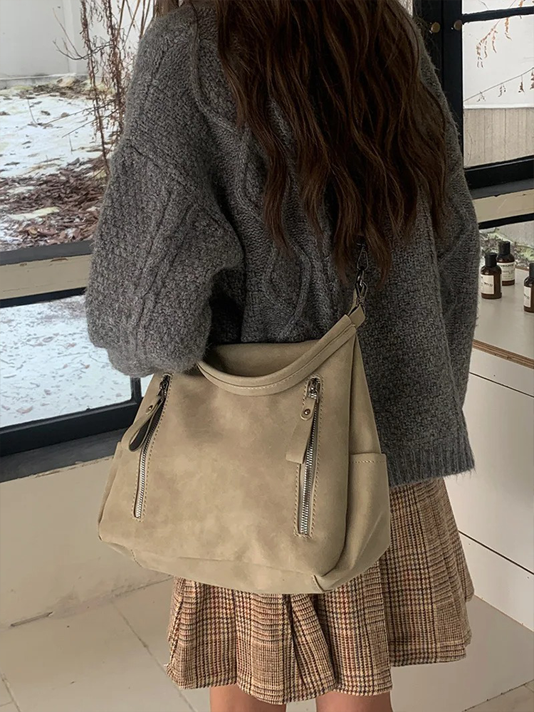 Sarah | Large Leather Shoulder Bag | Retro Handbag-Elly Rose