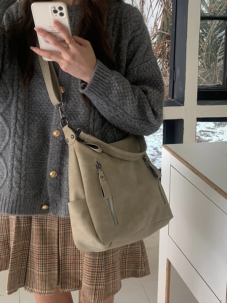 Sarah | Large Leather Shoulder Bag | Retro Handbag-Elly Rose