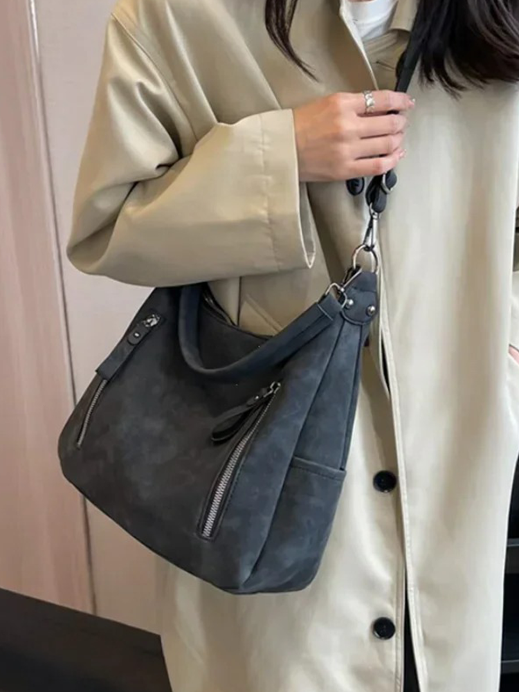 Sarah | Large Leather Shoulder Bag | Retro Handbag-Elly Rose