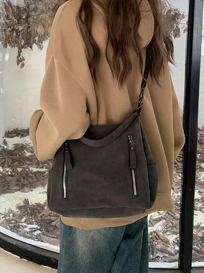 Sarah | Large Leather Shoulder Bag | Retro Handbag-Elly Rose