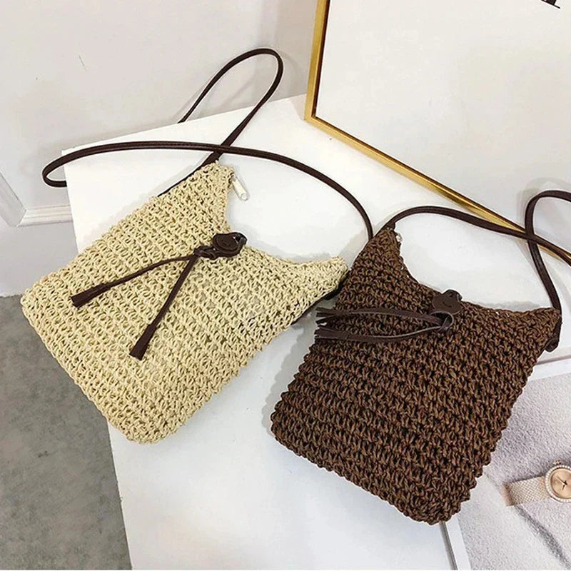 Sunkissed summer wicker shoulder bag-Elly Rose
