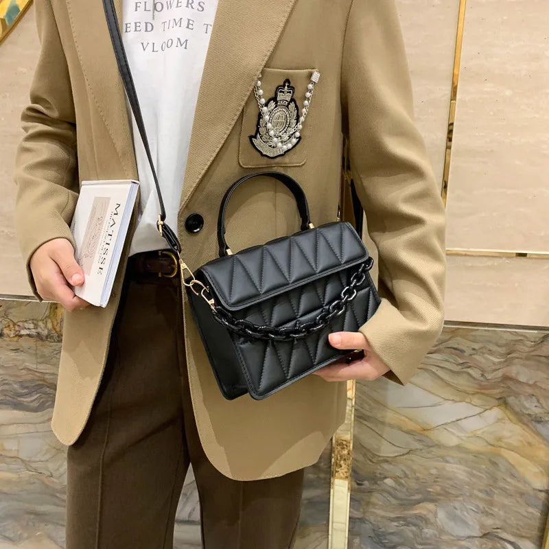 Glamoura Plaid Crossbody Shoulder Bag-Elly Rose