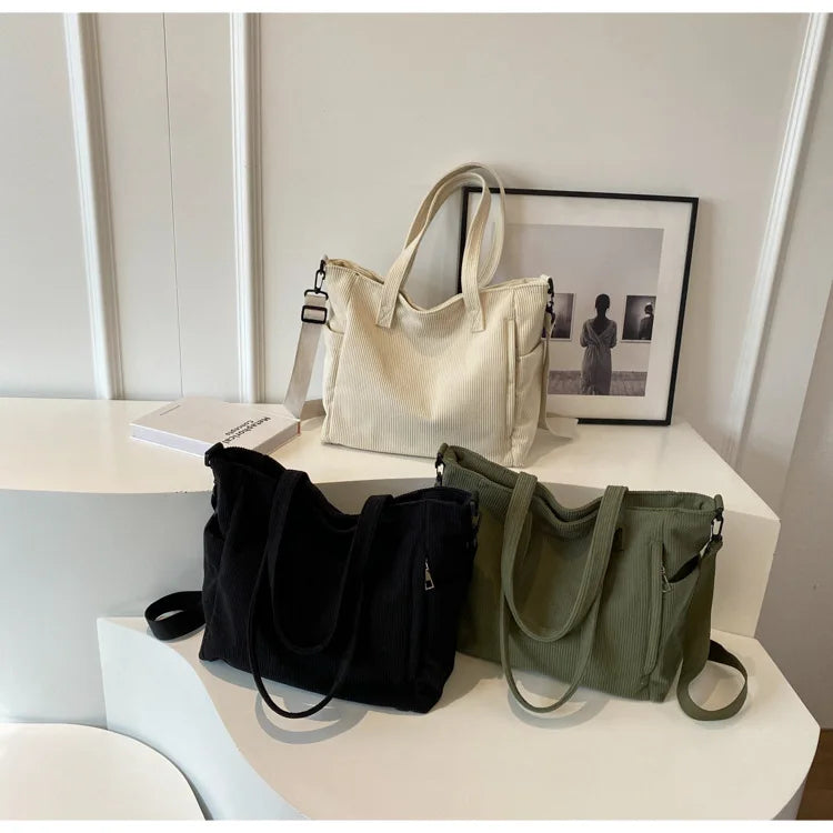 EcoTrail - Travel bag with corduroy shoulder strap-Elly Rose