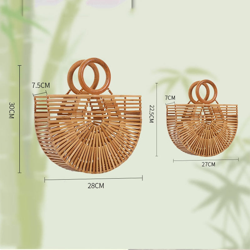 WoodenBag I Bamboo pouch for women-Elly Rose