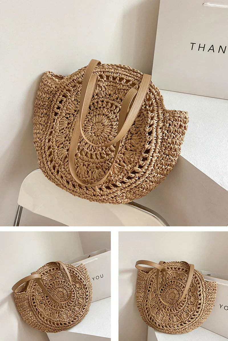 Zoë | Elegant and multifunctional handmade straw bag-Elly Rose