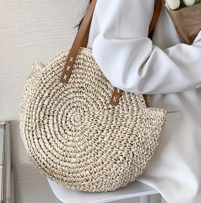 Zoë | Elegant and multifunctional handmade straw bag-Elly Rose