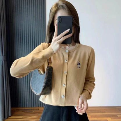 Abcde- Pull en tricot imprimé pour femme