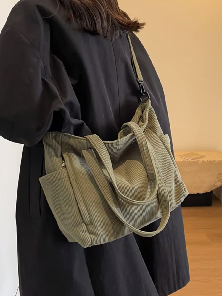 Tessa | Square Corduroy Shoulder Bag-Elly Rose