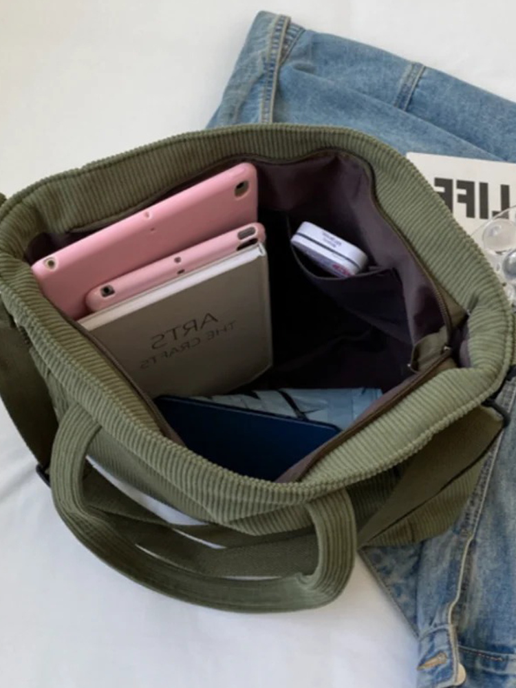 Tessa | Square Corduroy Shoulder Bag-Elly Rose