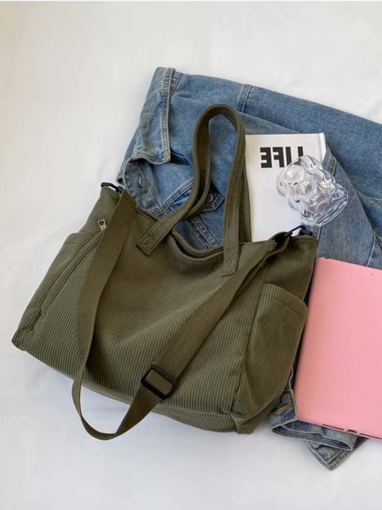 Tessa | Square Corduroy Shoulder Bag-Elly Rose