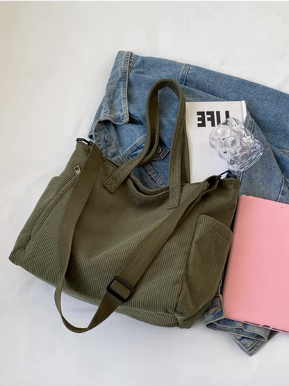 Tessa | Square Corduroy Shoulder Bag-Elly Rose