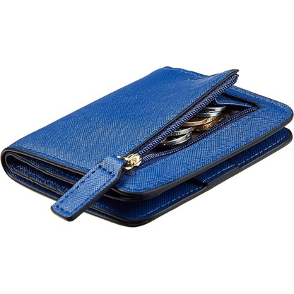 Deluxe leather compact wallet for ladies with RFID blocking - Elvira-Elly Rose