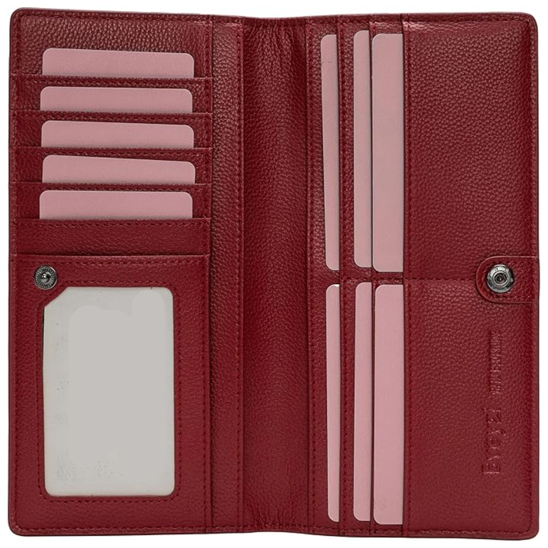 Ultra-thin leather card holder with RFID blocking - Renée-Elly Rose