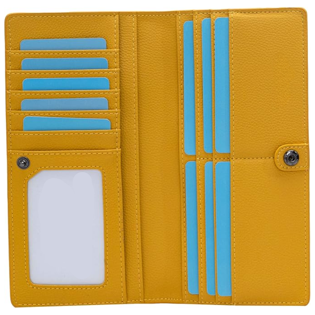 Ultra-thin leather card holder with RFID blocking - Renée-Elly Rose